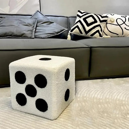 Dices Creative Cubic Imitation Lamb Shoes Stool