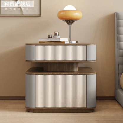 Minimalist Modern Aesthetic Bedside Table With Drawers