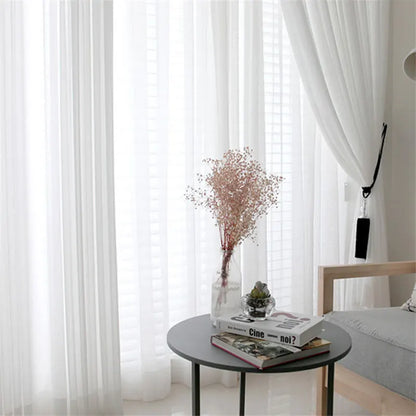 Modern Solid Tulle Window Curtains