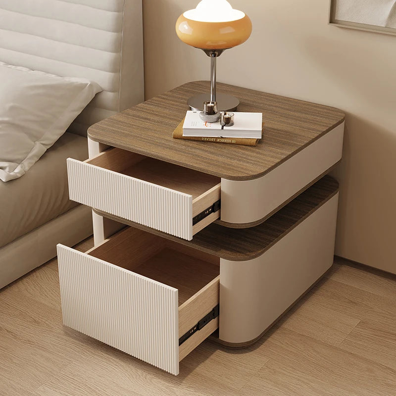 Minimalist Modern Aesthetic Bedside Table With Drawers